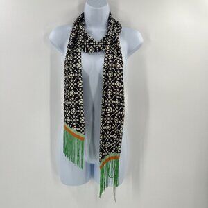 Urban Outfitters UO Women Flower Print Retro Scarf With Fringe